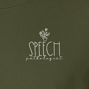 Speech Therapy T-Shirt, Small Pocket Print for Language Pathologists, SLP Graduates and Coworkers