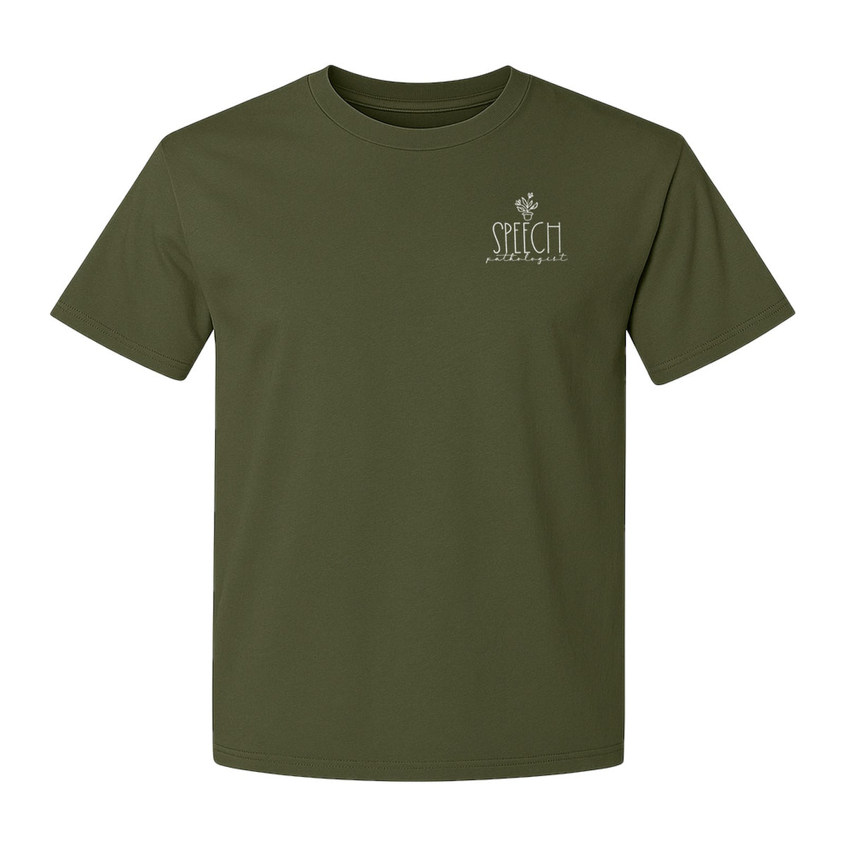 Speech Therapy T-Shirt, Small Pocket Print for Language Pathologists, SLP Graduates and Coworkers