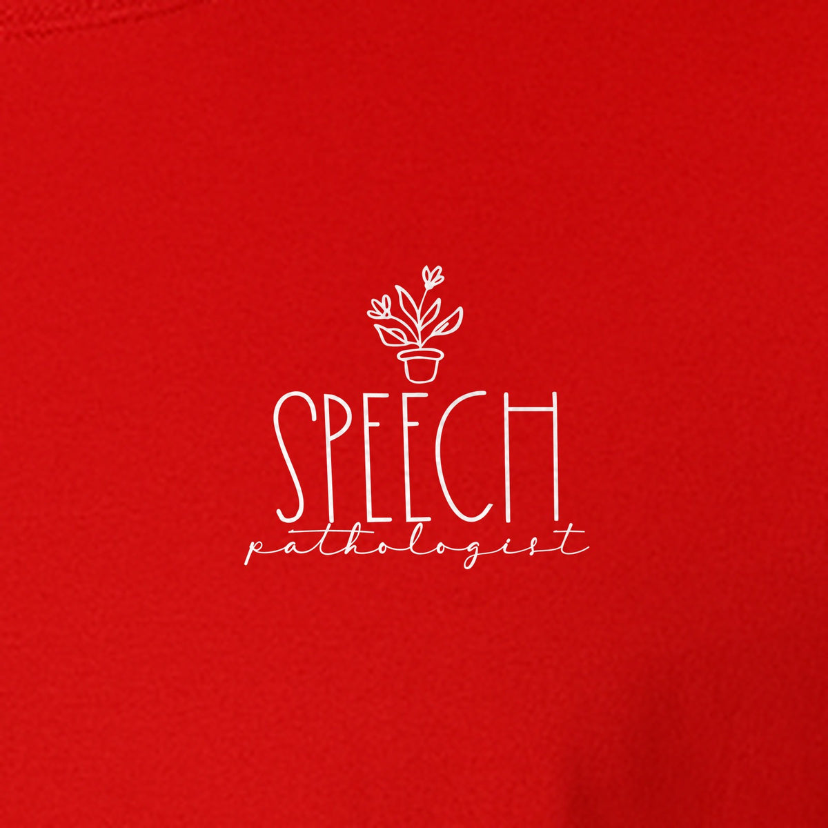Speech Therapy T-Shirt, Small Pocket Print for Language Pathologists, SLP Graduates and Coworkers