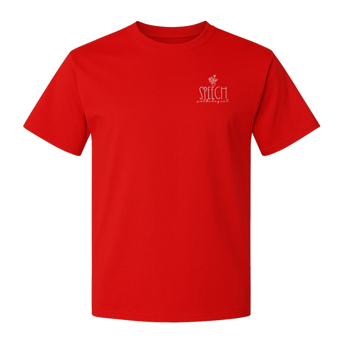 Speech Therapy T-Shirt, Small Pocket Print for Language Pathologists, SLP Graduates and Coworkers
