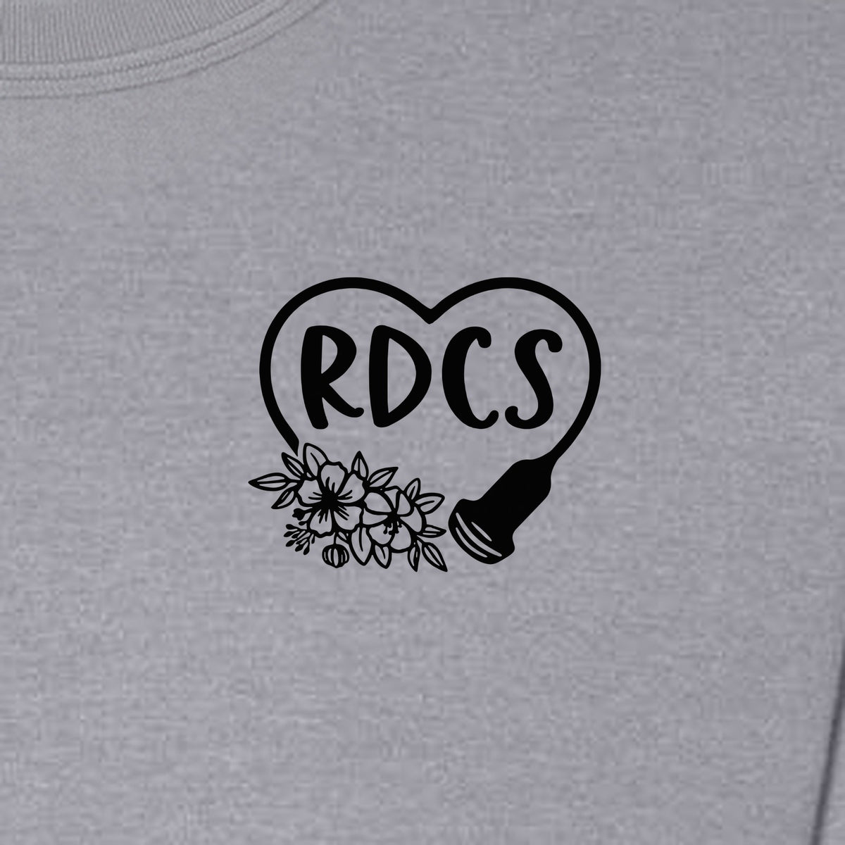Cardiac Sonographer Sweatshirt, RDCS Heart and Snowflake Pocket Design for Echo Techs