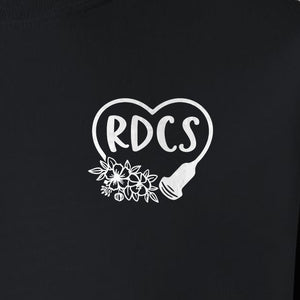 Cardiac Sonographer Sweatshirt, RDCS Heart and Snowflake Pocket Design for Echo Techs