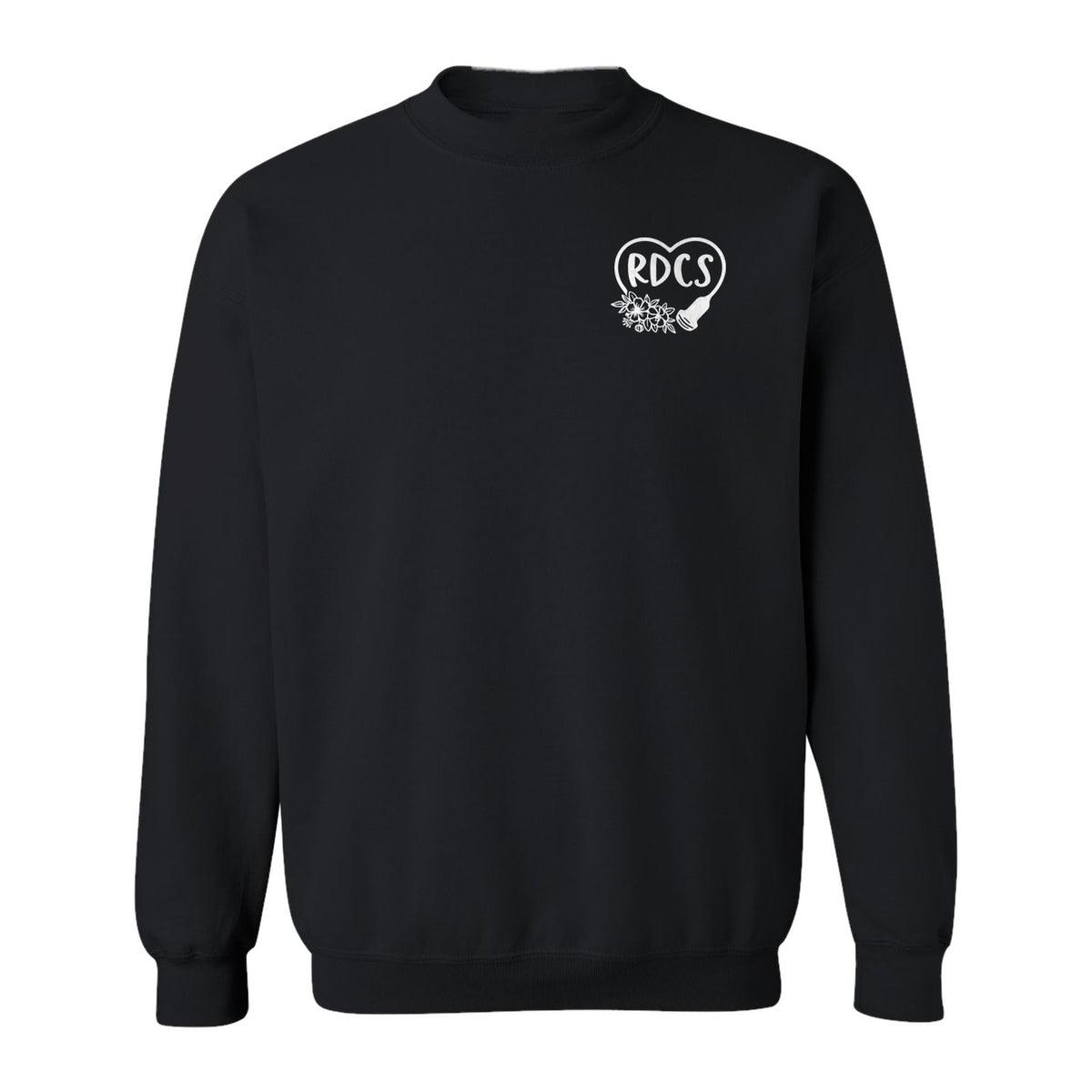 Cardiac Sonographer Sweatshirt, RDCS Heart and Snowflake Pocket Design for Echo Techs