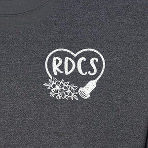 Cardiac Sonographer Sweatshirt, RDCS Heart and Snowflake Pocket Design for Echo Techs