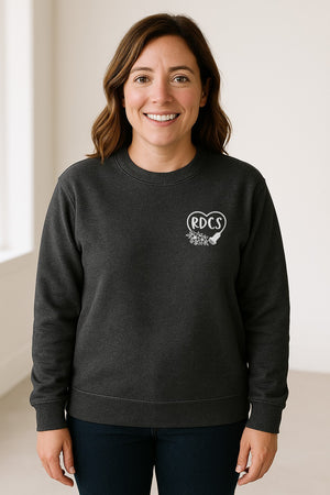 Cardiac Sonographer Sweatshirt, RDCS Heart and Snowflake Pocket Design for Echo Techs