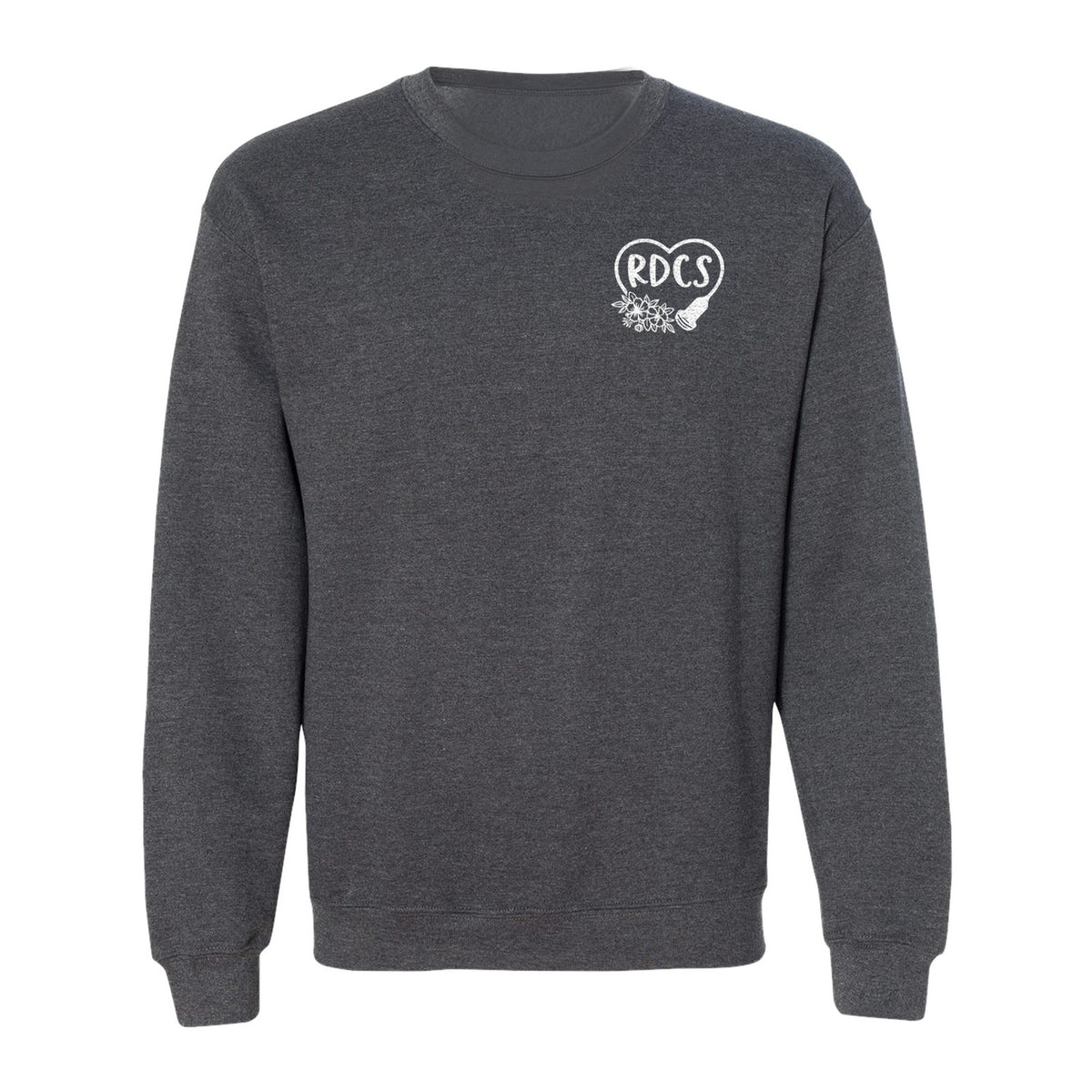 Cardiac Sonographer Sweatshirt, RDCS Heart and Snowflake Pocket Design for Echo Techs