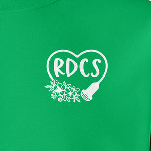 Cardiac Sonographer Sweatshirt, RDCS Heart and Snowflake Pocket Design for Echo Techs