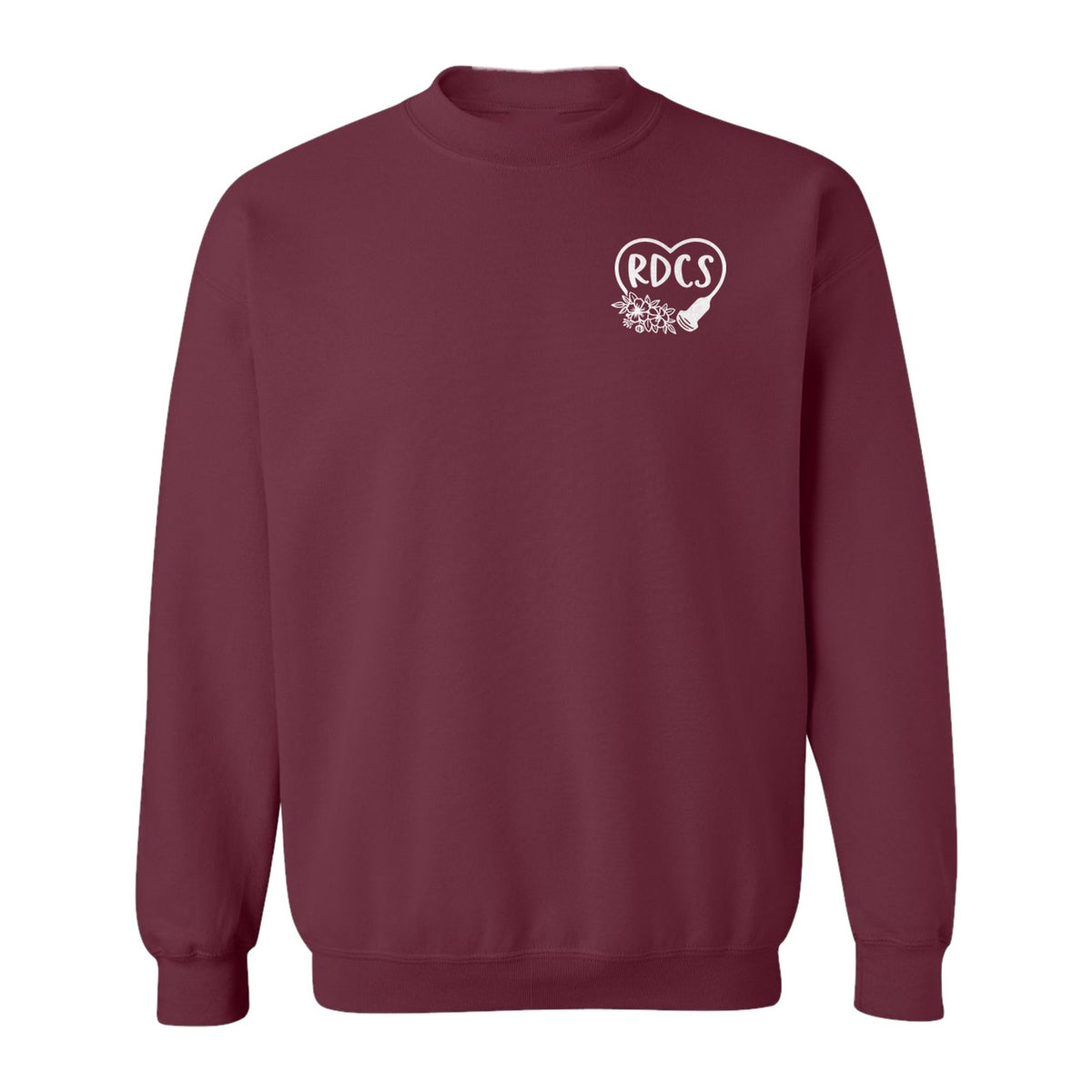 Cardiac Sonographer Sweatshirt, RDCS Heart and Snowflake Pocket Design for Echo Techs