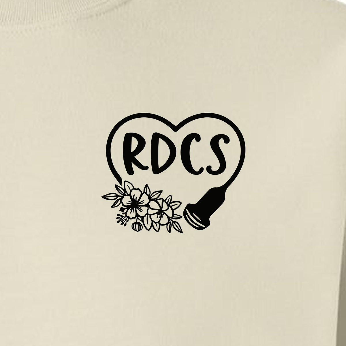 Cardiac Sonographer Sweatshirt, RDCS Heart and Snowflake Pocket Design for Echo Techs