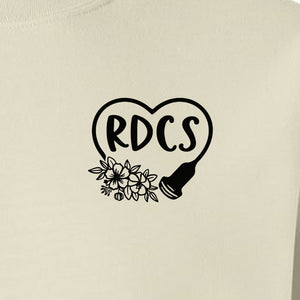Cardiac Sonographer Sweatshirt, RDCS Heart and Snowflake Pocket Design for Echo Techs
