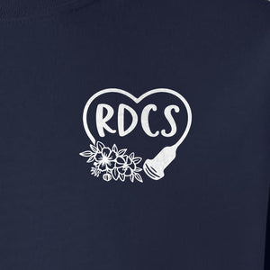 Cardiac Sonographer Sweatshirt, RDCS Heart and Snowflake Pocket Design for Echo Techs