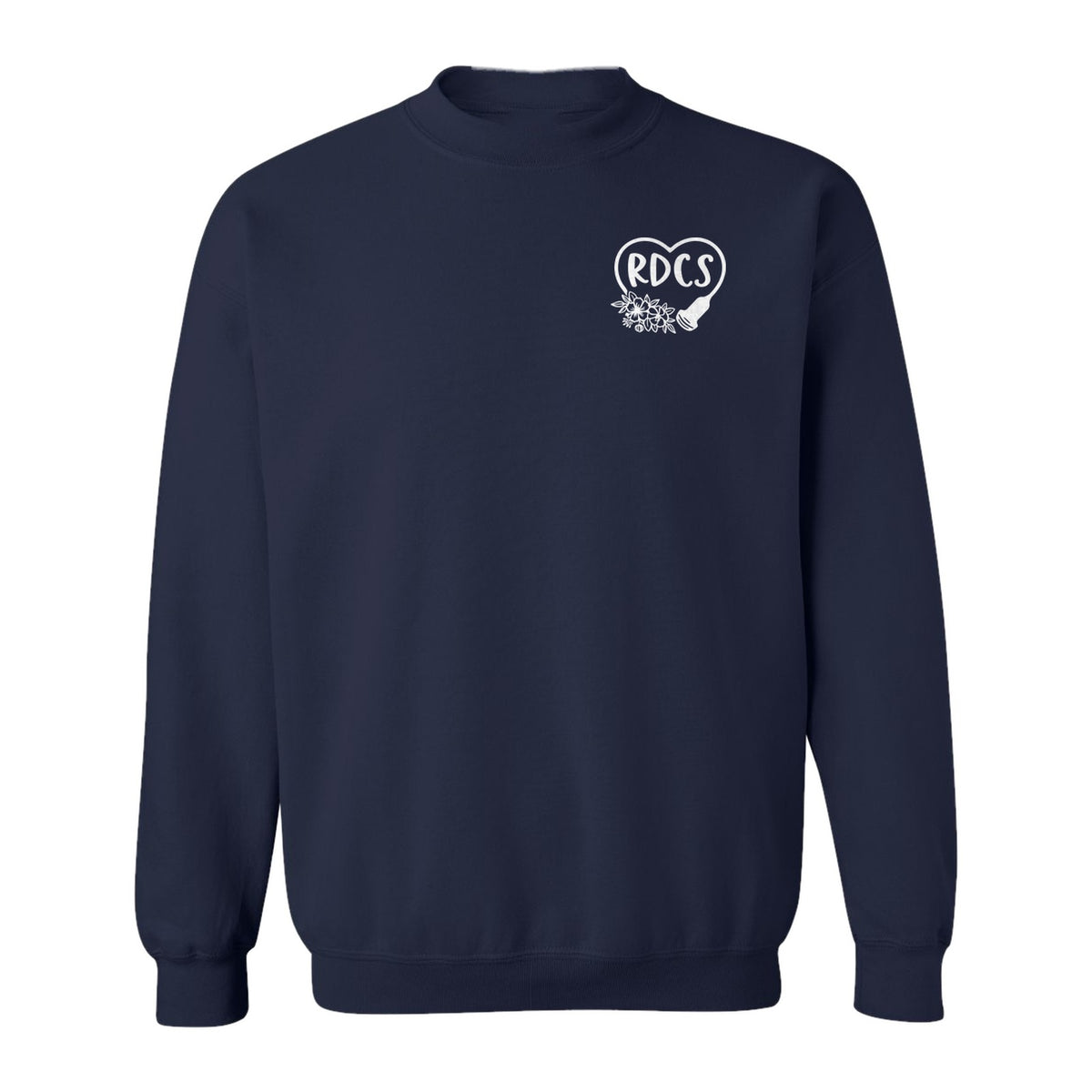 Cardiac Sonographer Sweatshirt, RDCS Heart and Snowflake Pocket Design for Echo Techs