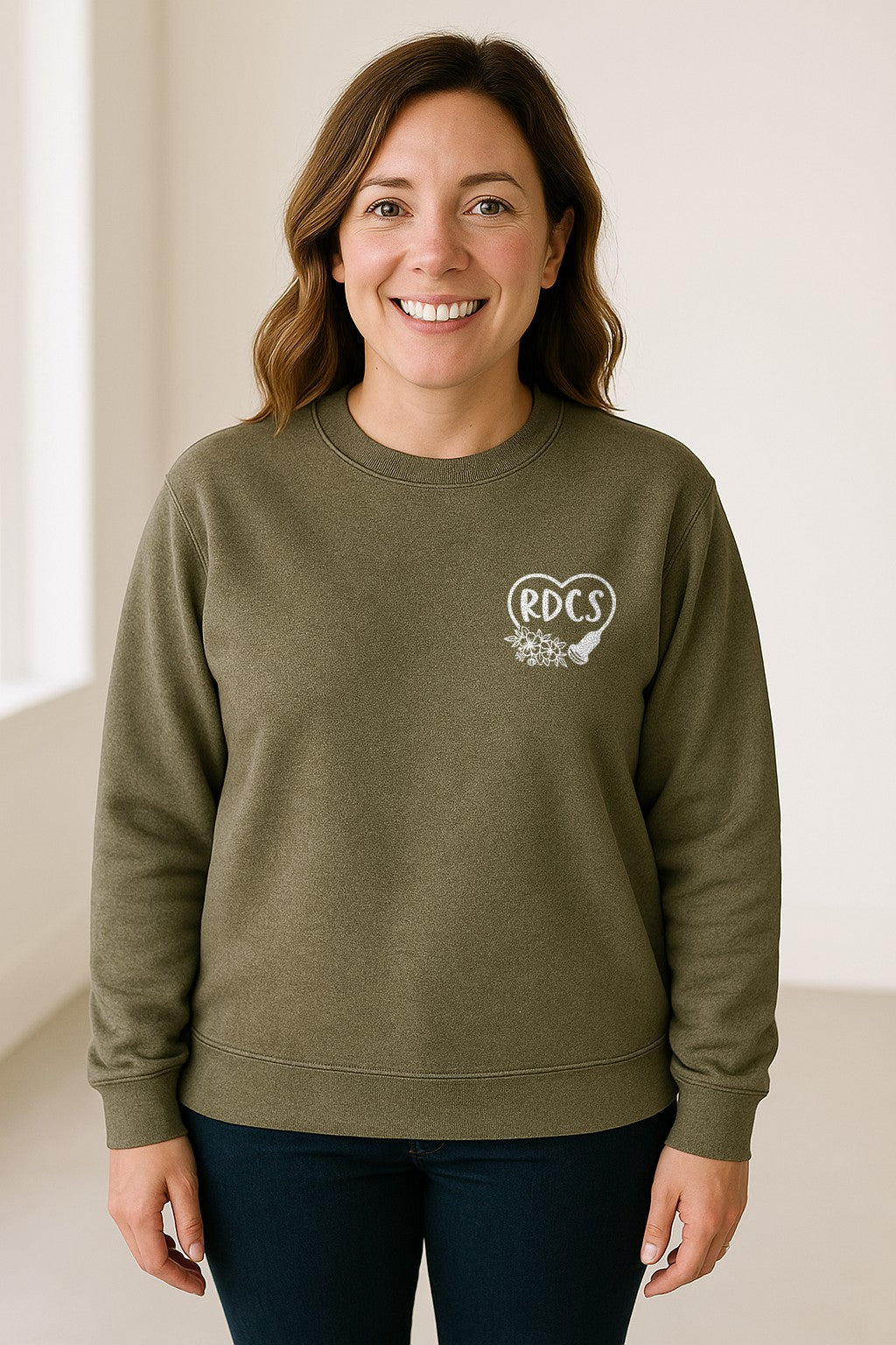 Cardiac Sonographer Sweatshirt, RDCS Heart and Snowflake Pocket Design for Echo Techs