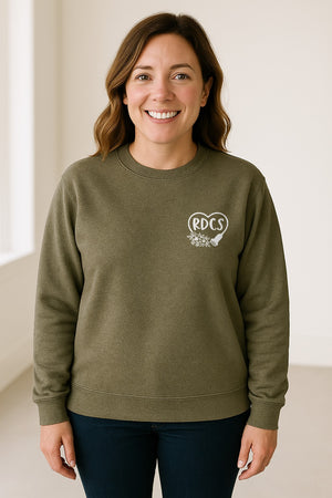 Cardiac Sonographer Sweatshirt, RDCS Heart and Snowflake Pocket Design for Echo Techs