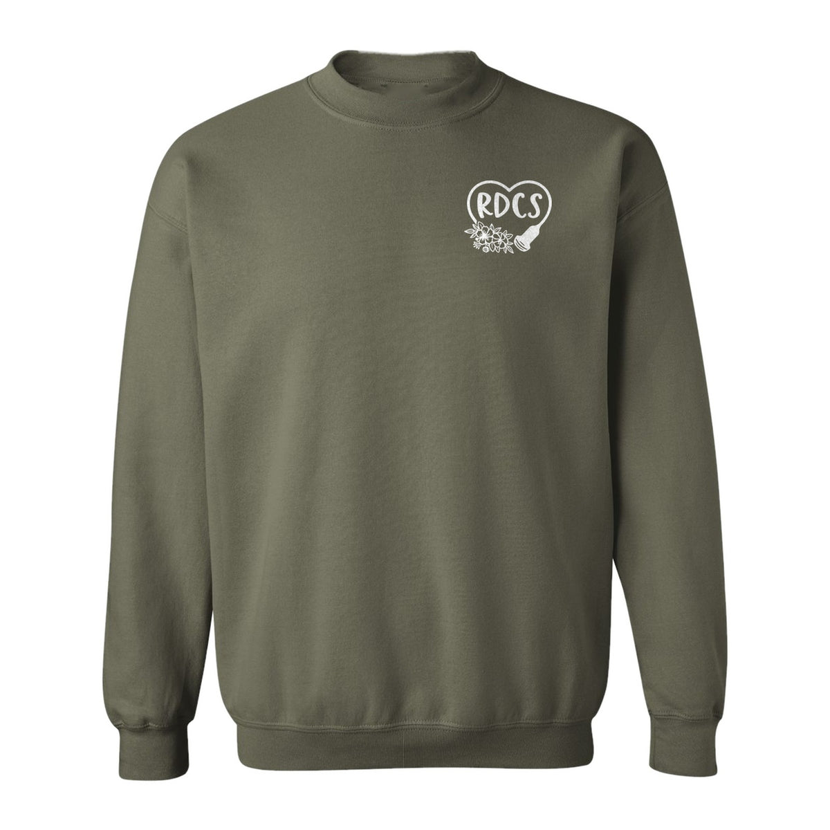 Cardiac Sonographer Sweatshirt, RDCS Heart and Snowflake Pocket Design for Echo Techs