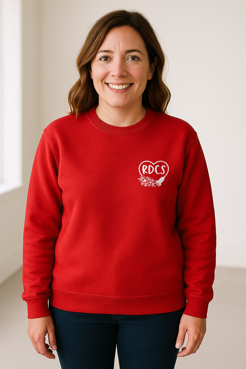 Cardiac Sonographer Sweatshirt, RDCS Heart and Snowflake Pocket Design for Echo Techs