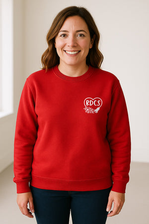 Cardiac Sonographer Sweatshirt, RDCS Heart and Snowflake Pocket Design for Echo Techs