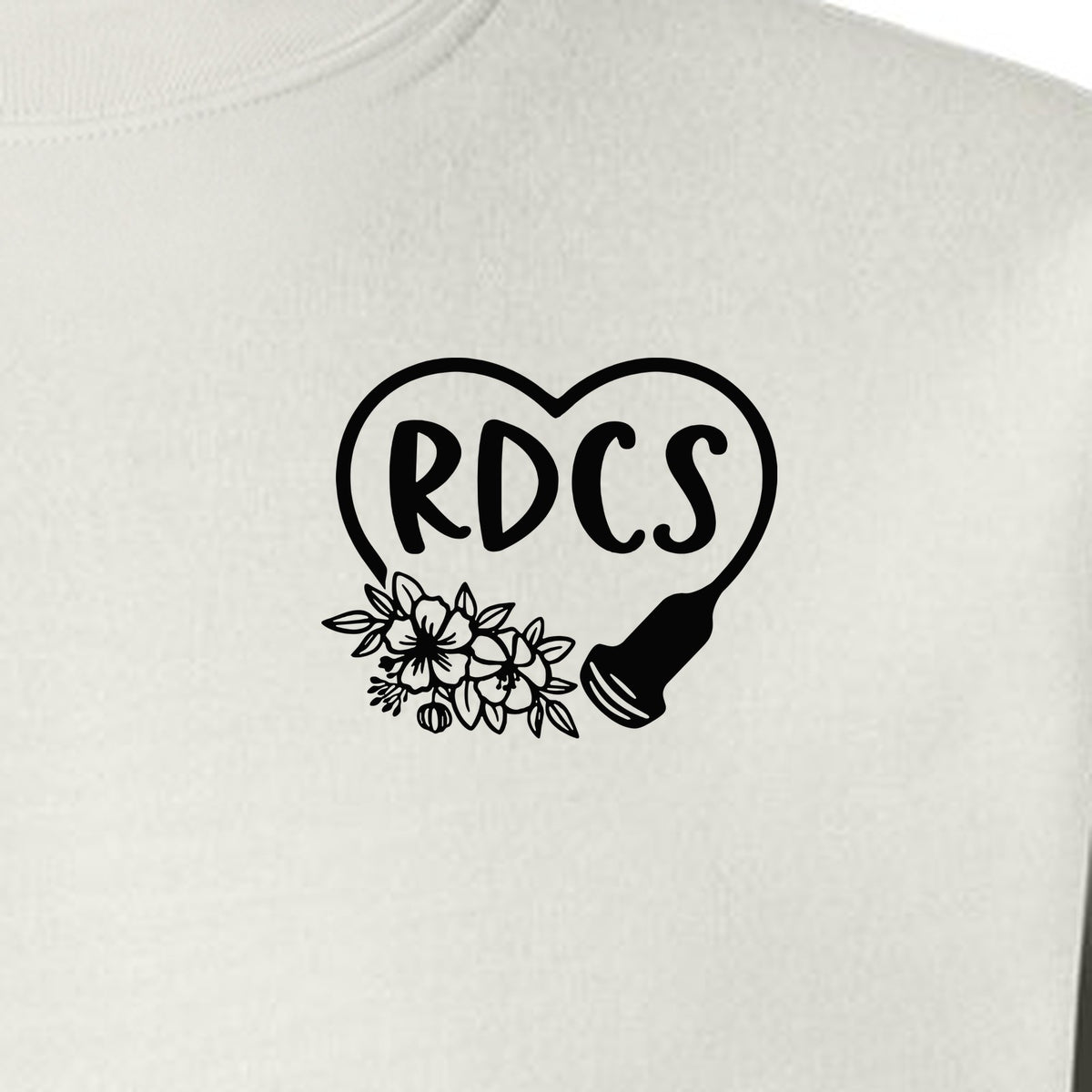 Cardiac Sonographer Sweatshirt, RDCS Heart and Snowflake Pocket Design for Echo Techs