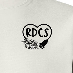 Cardiac Sonographer Sweatshirt, RDCS Heart and Snowflake Pocket Design for Echo Techs