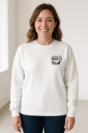 Cardiac Sonographer Sweatshirt, RDCS Heart and Snowflake Pocket Design for Echo Techs