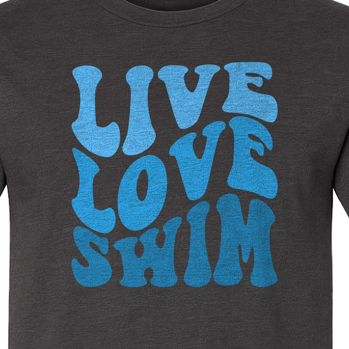 Swimmer T-Shirt, Live Love Swim Retro Lettering for Pool Lovers and Coach Gifts