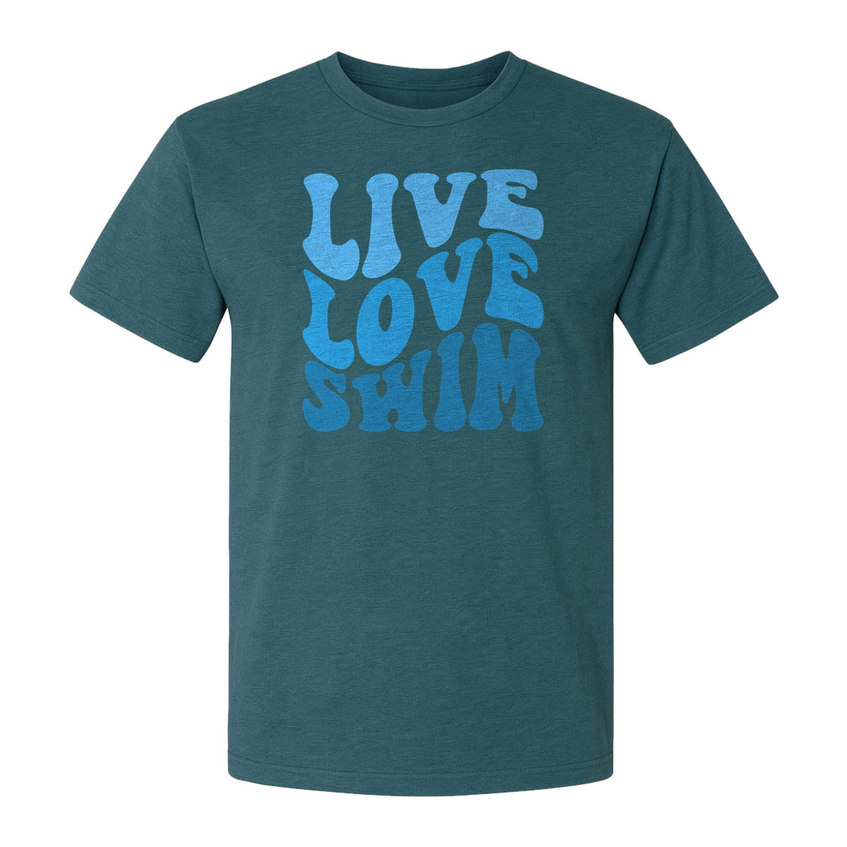 Swimmer T-Shirt, Live Love Swim Retro Lettering for Pool Lovers and Coach Gifts