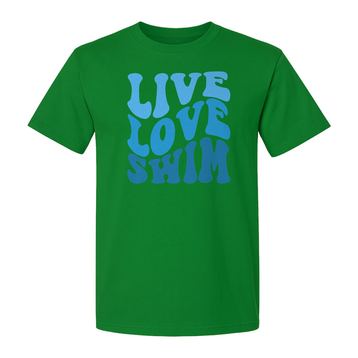 Swimmer T-Shirt, Live Love Swim Retro Lettering for Pool Lovers and Coach Gifts