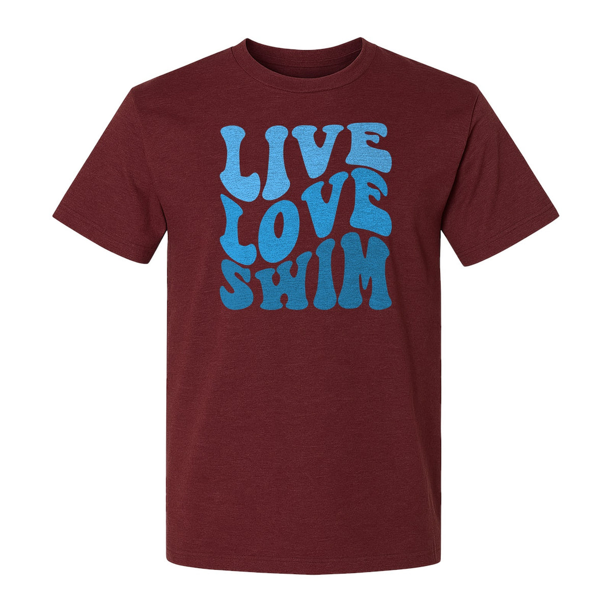 Swimmer T-Shirt, Live Love Swim Retro Lettering for Pool Lovers and Coach Gifts