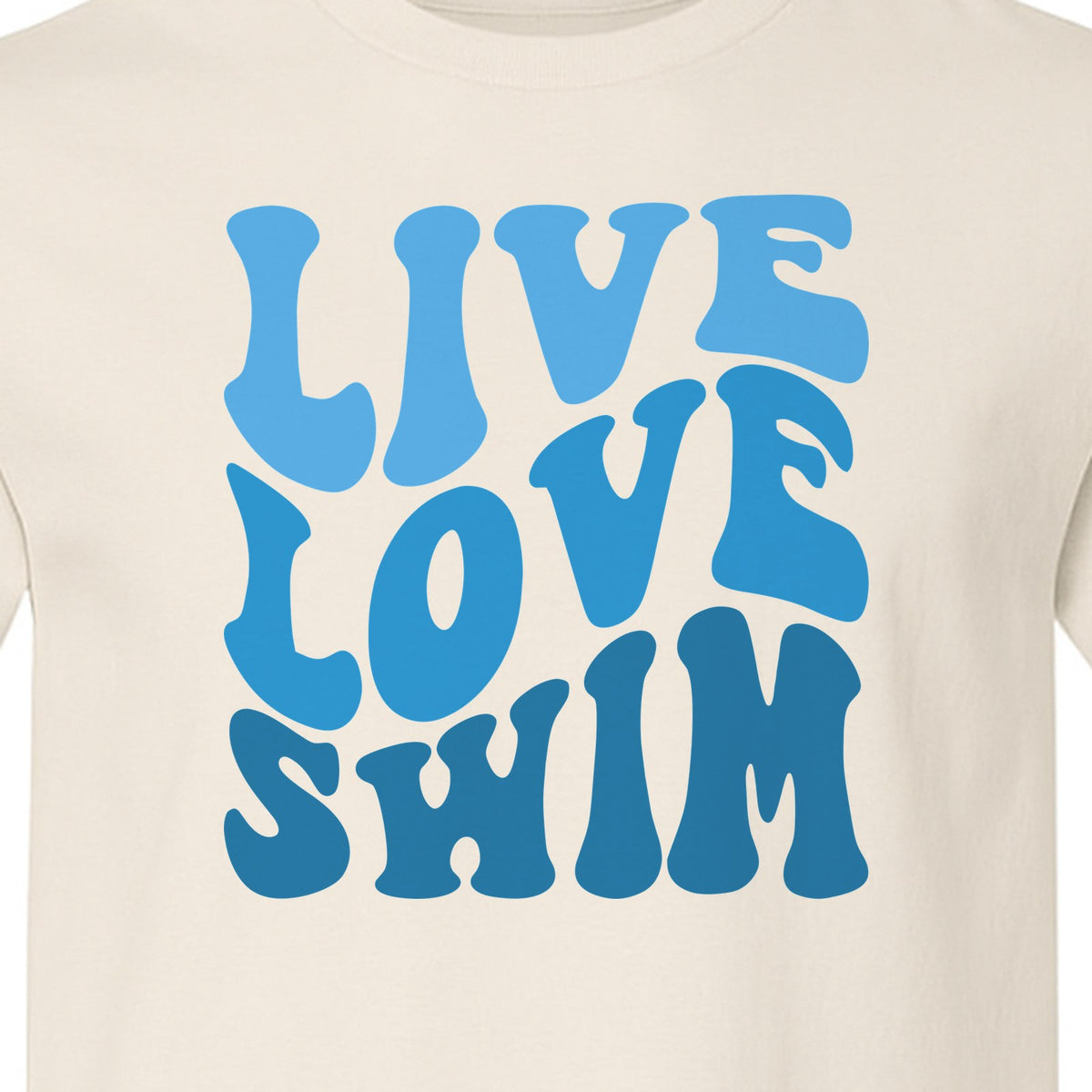 Swimmer T-Shirt, Live Love Swim Retro Lettering for Pool Lovers and Coach Gifts