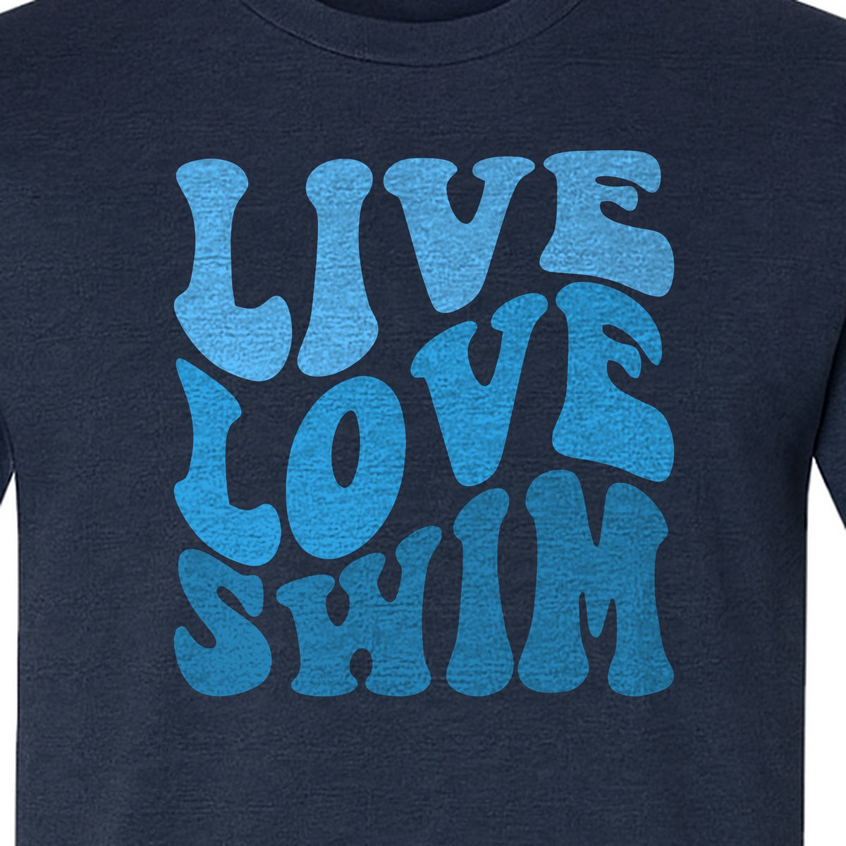 Swimmer T-Shirt, Live Love Swim Retro Lettering for Pool Lovers and Coach Gifts
