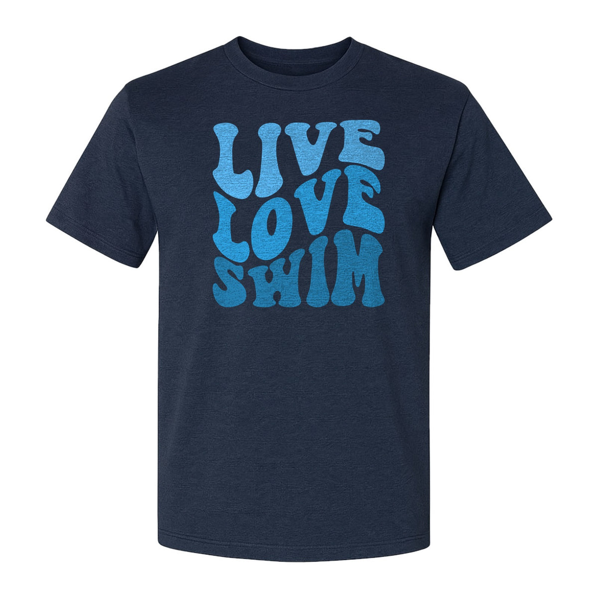 Swimmer T-Shirt, Live Love Swim Retro Lettering for Pool Lovers and Coach Gifts