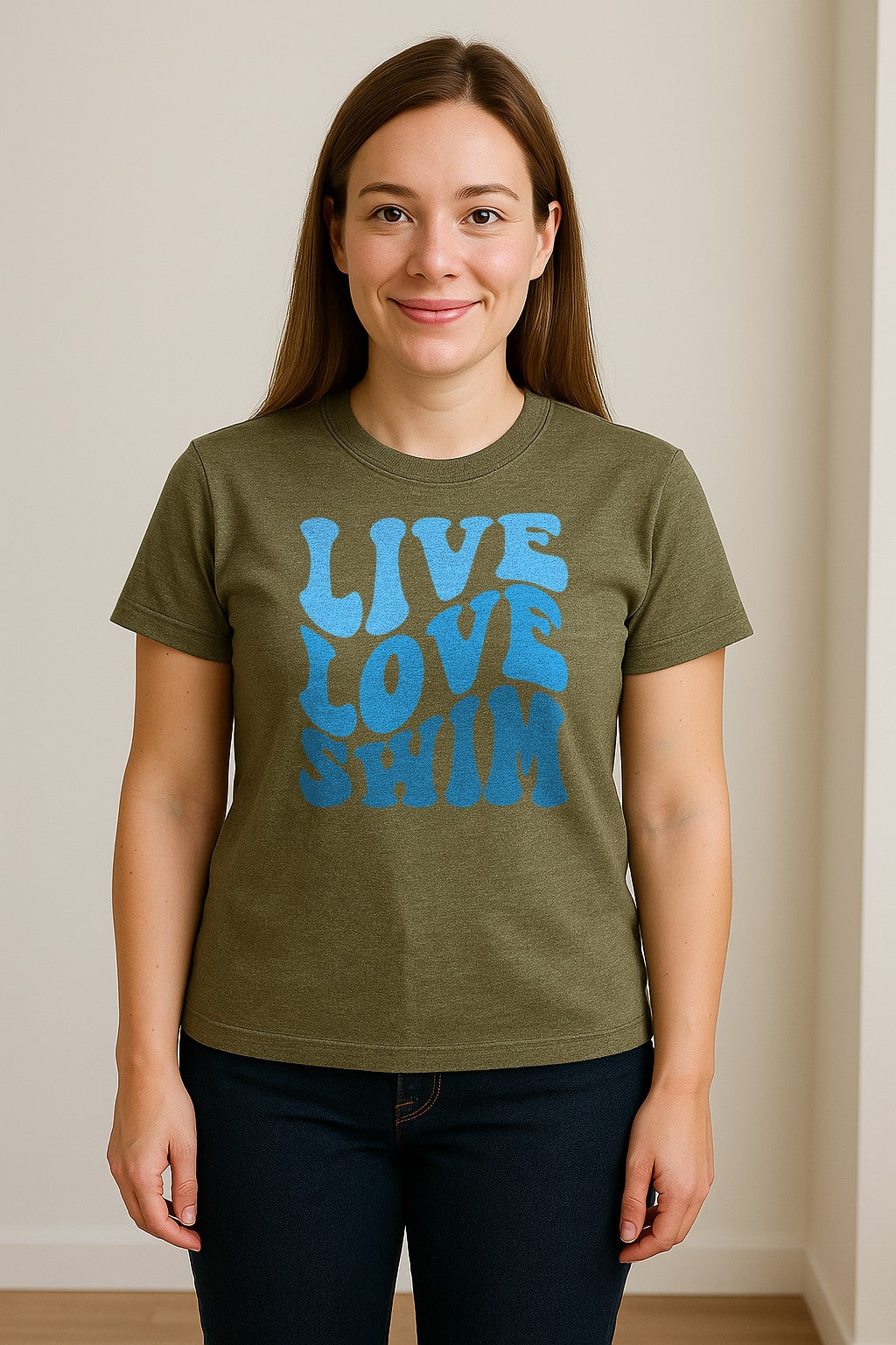 Swimmer T-Shirt, Live Love Swim Retro Lettering for Pool Lovers and Coach Gifts
