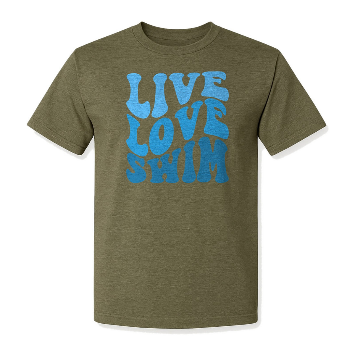 Swimmer T-Shirt, Live Love Swim Retro Lettering for Pool Lovers and Coach Gifts