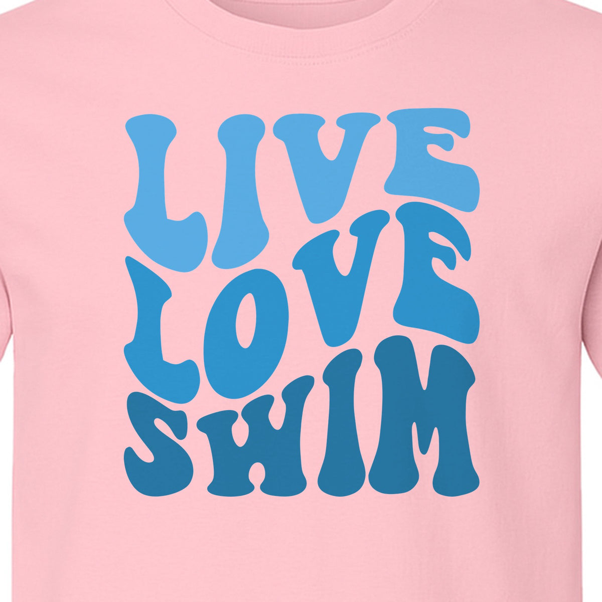 Swimmer T-Shirt, Live Love Swim Retro Lettering for Pool Lovers and Coach Gifts