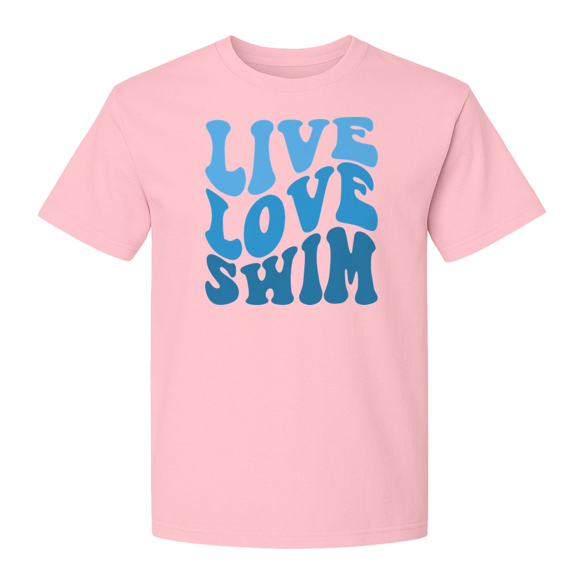 Swimmer T-Shirt, Live Love Swim Retro Lettering for Pool Lovers and Coach Gifts