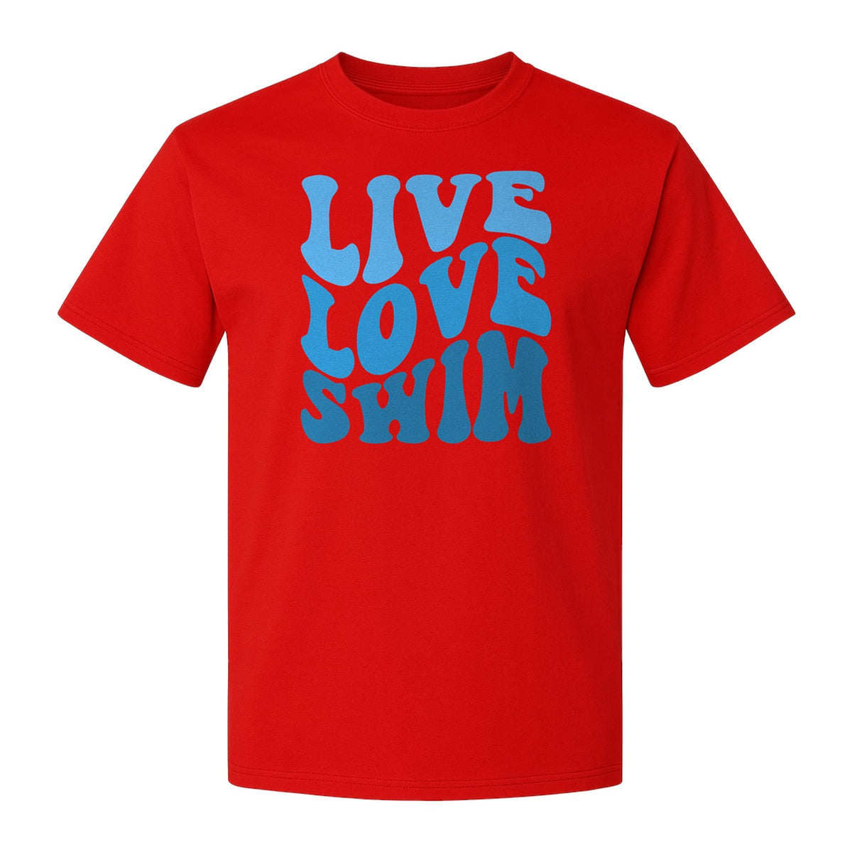 Swimmer T-Shirt, Live Love Swim Retro Lettering for Pool Lovers and Coach Gifts