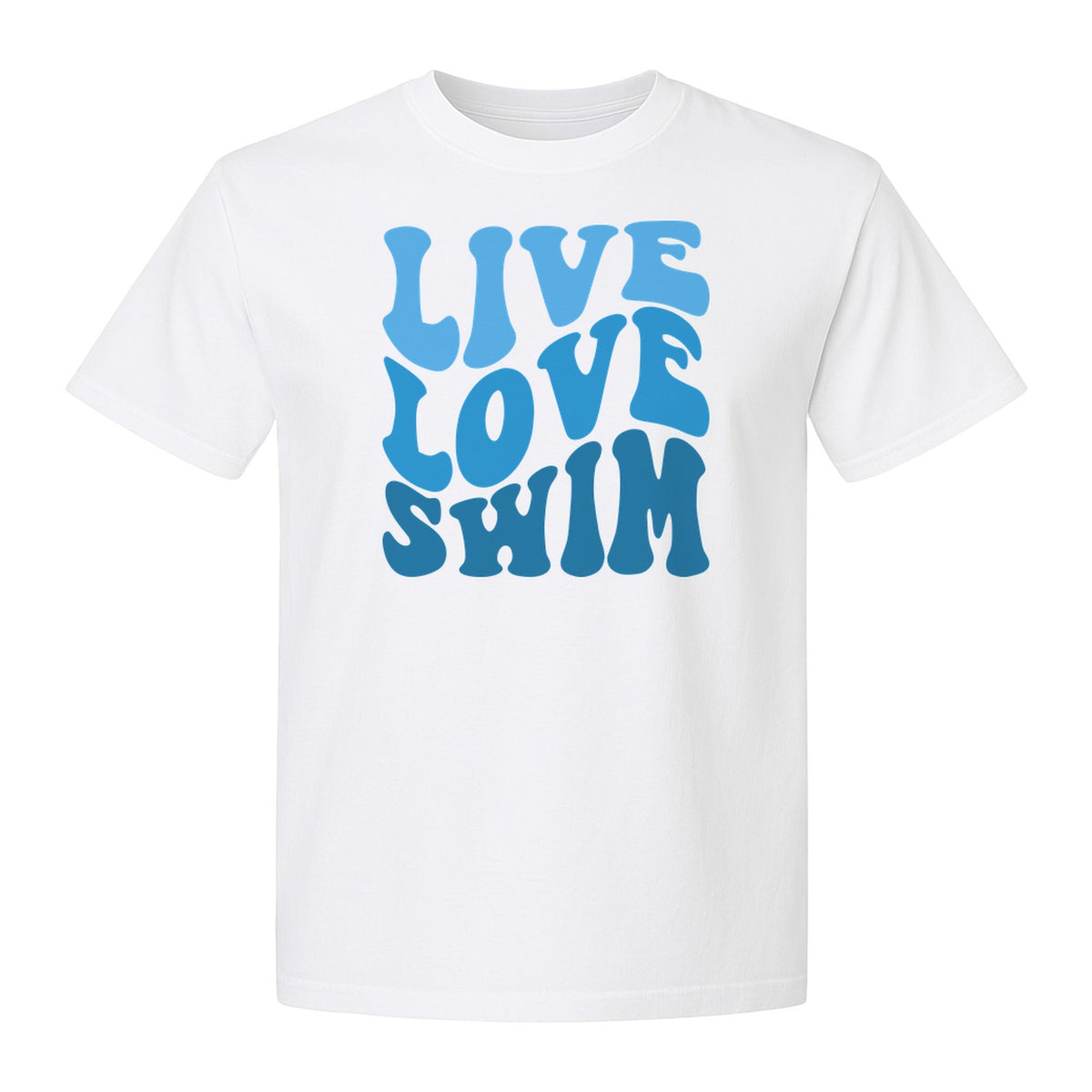 Swimmer T-Shirt, Live Love Swim Retro Lettering for Pool Lovers and Coach Gifts
