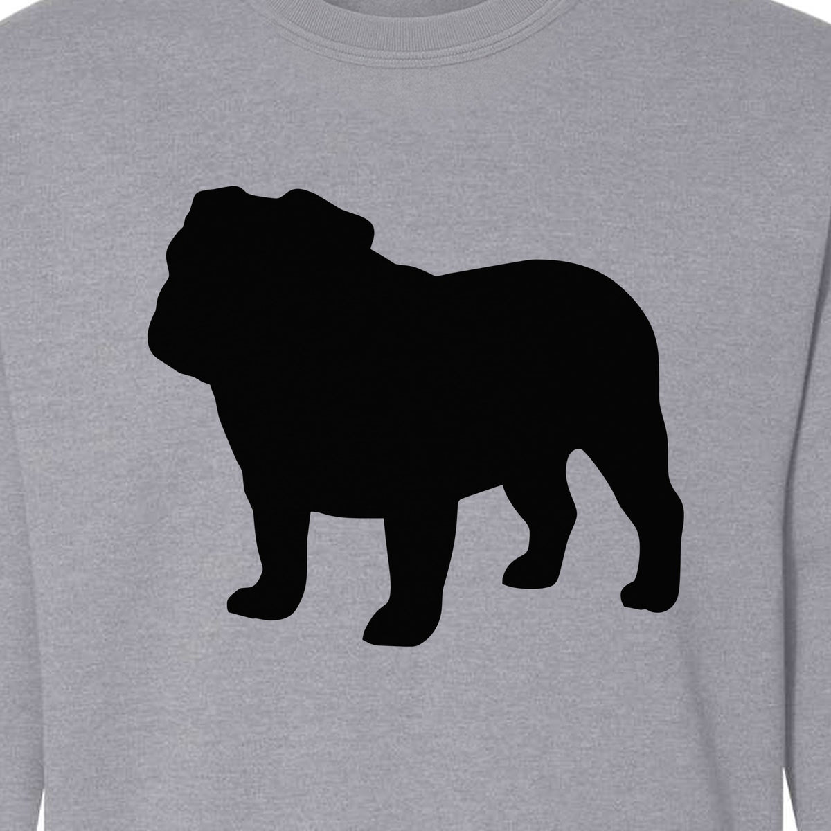 English Bulldog Sweatshirt, Classic Front Silhouette Design for Dog Moms and Pet Owners