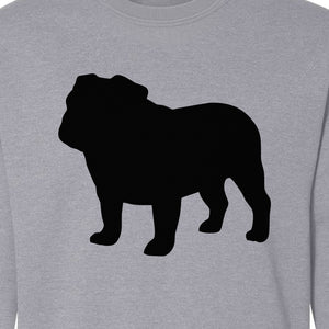 English Bulldog Sweatshirt, Classic Front Silhouette Design for Dog Moms and Pet Owners