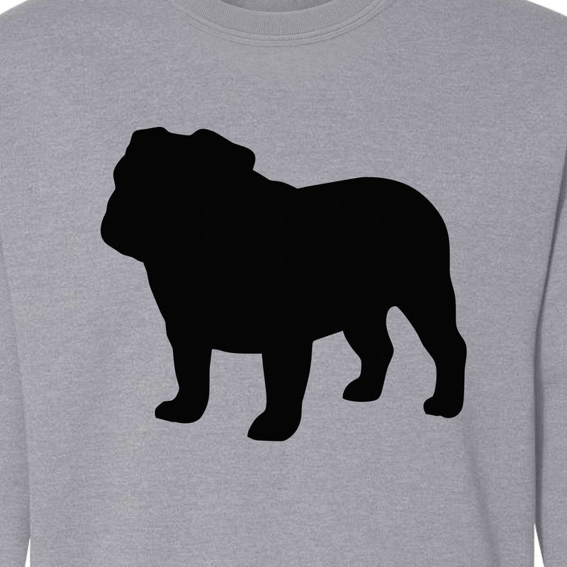 English Bulldog Sweatshirt, Classic Front Silhouette Design for Dog Moms and Pet Owners