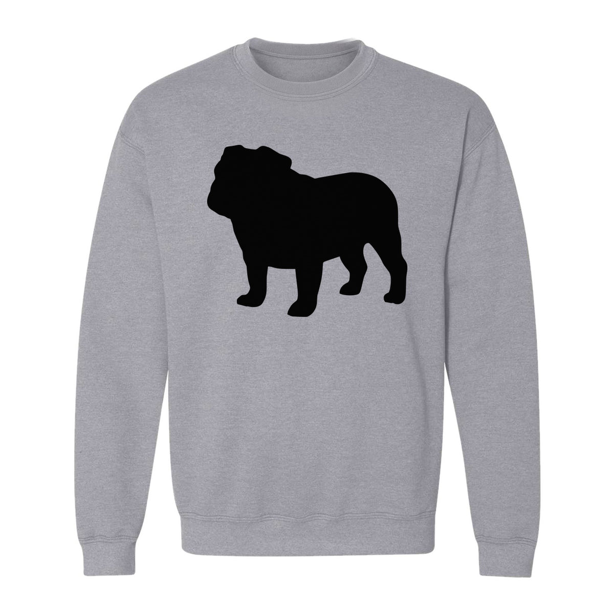English Bulldog Sweatshirt, Classic Front Silhouette Design for Dog Moms and Pet Owners