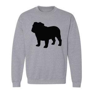 English Bulldog Sweatshirt, Classic Front Silhouette Design for Dog Moms and Pet Owners