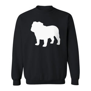 English Bulldog Sweatshirt, Classic Front Silhouette Design for Dog Moms and Pet Owners