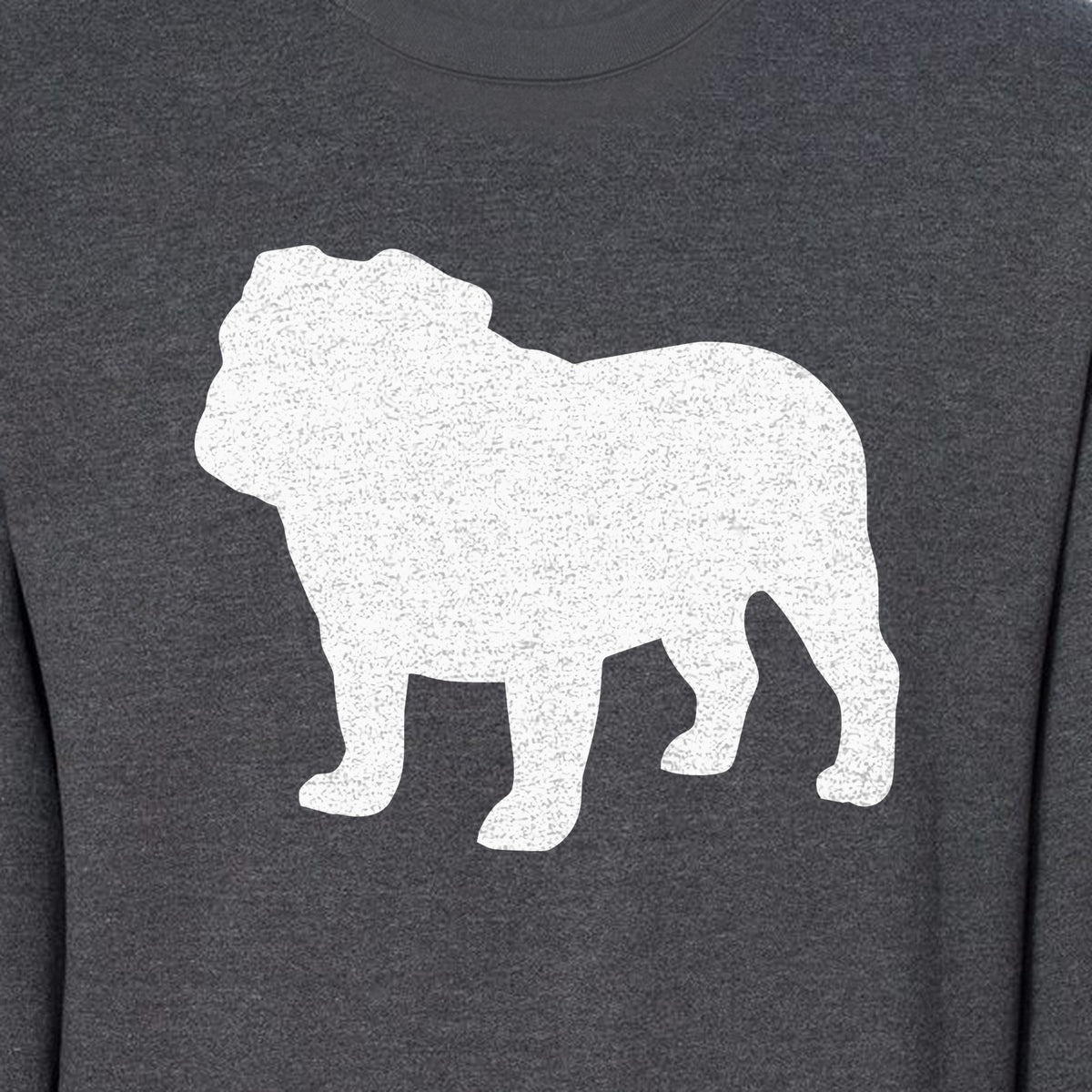 English Bulldog Sweatshirt, Classic Front Silhouette Design for Dog Moms and Pet Owners