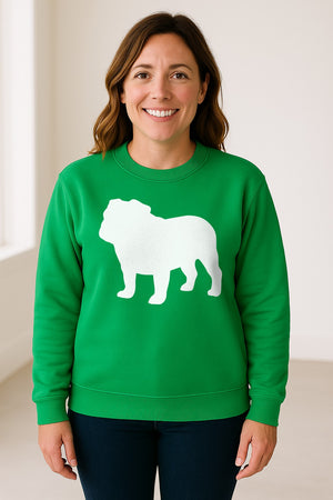 English Bulldog Sweatshirt, Classic Front Silhouette Design for Dog Moms and Pet Owners