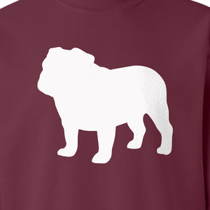 English Bulldog Sweatshirt, Classic Front Silhouette Design for Dog Moms and Pet Owners