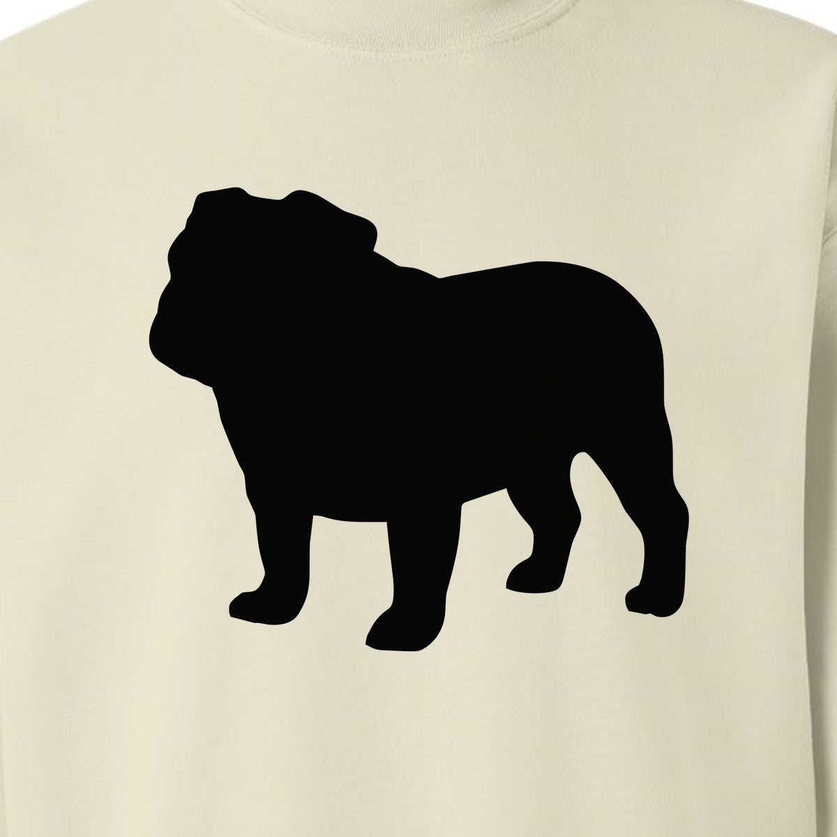 English Bulldog Sweatshirt, Classic Front Silhouette Design for Dog Moms and Pet Owners