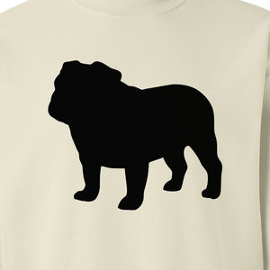 English Bulldog Sweatshirt, Classic Front Silhouette Design for Dog Moms and Pet Owners