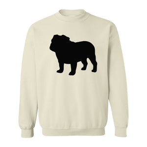 English Bulldog Sweatshirt, Classic Front Silhouette Design for Dog Moms and Pet Owners