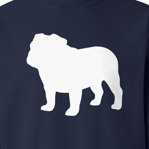 English Bulldog Sweatshirt, Classic Front Silhouette Design for Dog Moms and Pet Owners